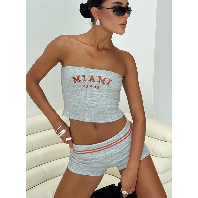 In Miami Strapless Top Grey