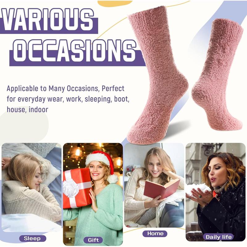 Fuzzy Socks For Women Slipper Warm Fluffy Soft Winter Cozy Plush Cabin Sleep Christmas Home Socks