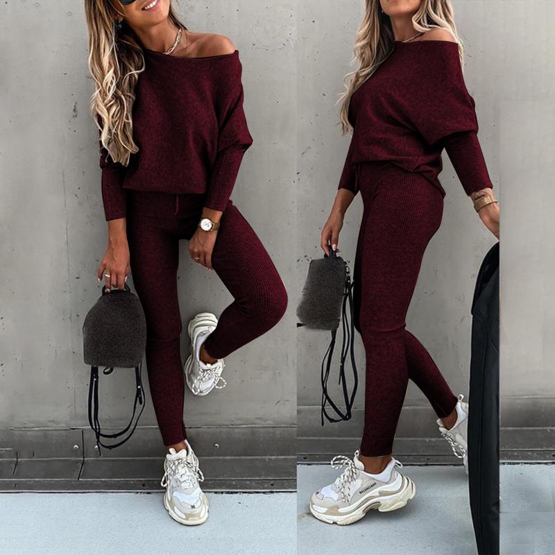 ChicMe Women's 2 Piece Lounge Outfit Long Sleeve Pullover Tops Drawstring High Waisted Pants Set Tracksuit Breathable Casual