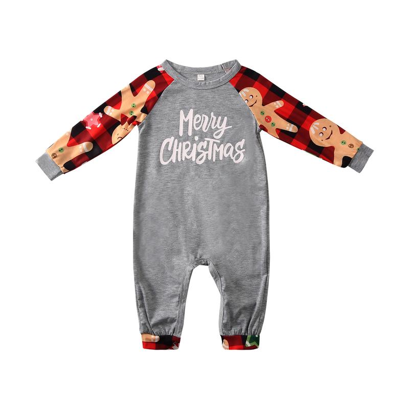 Family Matching Pajamas Set Merry Christmas Letter Print Dad Mom Kid Baby Xmas Sleepwear Pjs Jammies Set