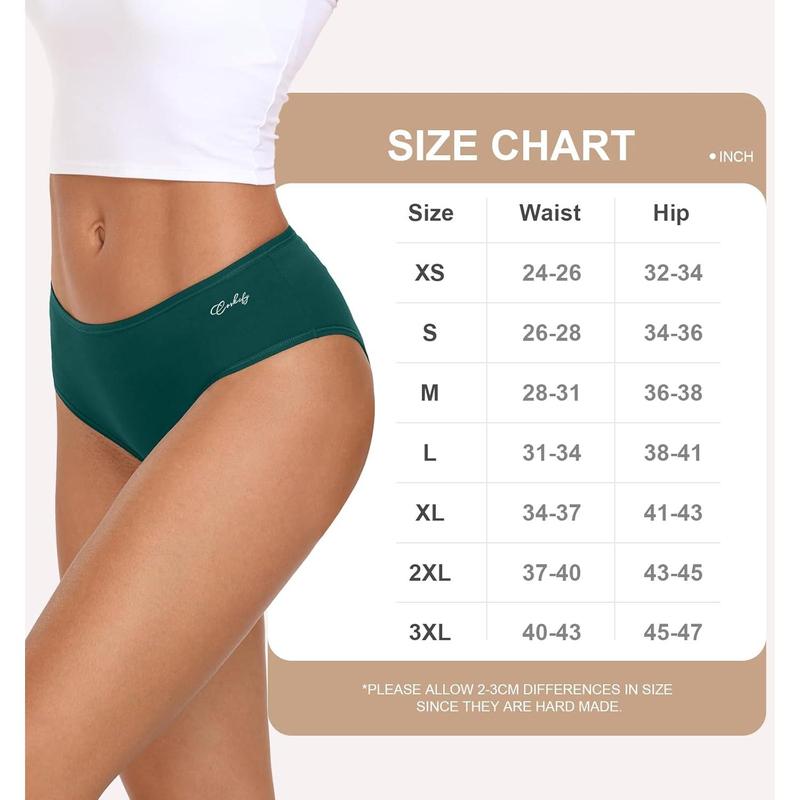 coskefy Women's Underwear Cotton Hipster Panties Low Rise Briefs Soft Strench Breathable Ladies Bikini Underwear 6 Pack