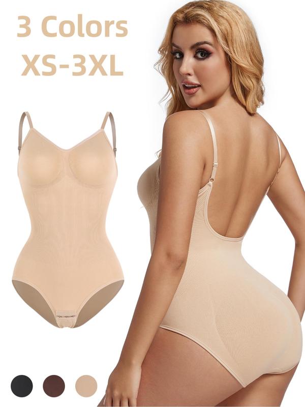 Women's Backless Shapewear Bodysuit, High Stretch Seamless Tummy Control Shaper, Tummy Tuck Corset Bodysuit for Daily Wear, Ladies Shapewear for All Seasons, Bodysuits for Women, Tummy Control Bodysuit