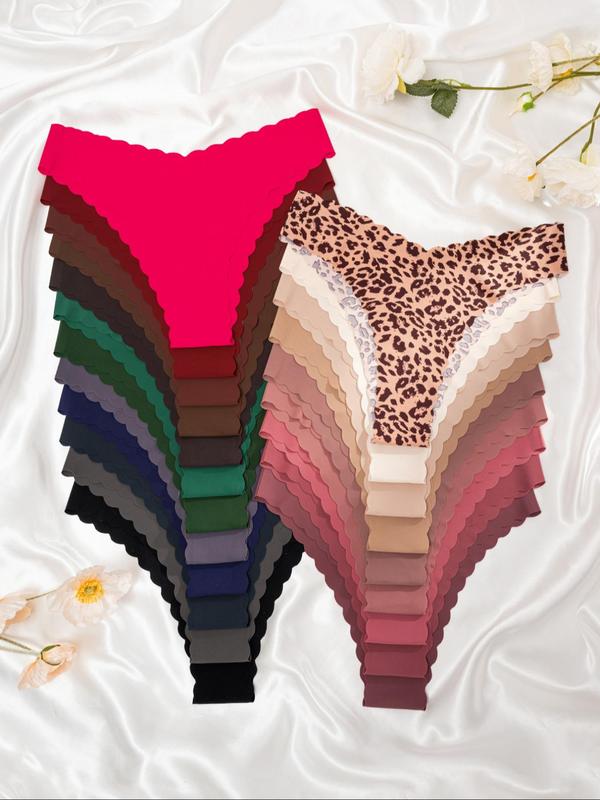 Women's Multicolor Scallop Trim Knicker, Soft Comfy Breathable Panties for Daily Wear, Panties for Women, Underwear for Women, Multipack Women's Underwear for All Seasons, Summer Wear 2024, Briefs for Women