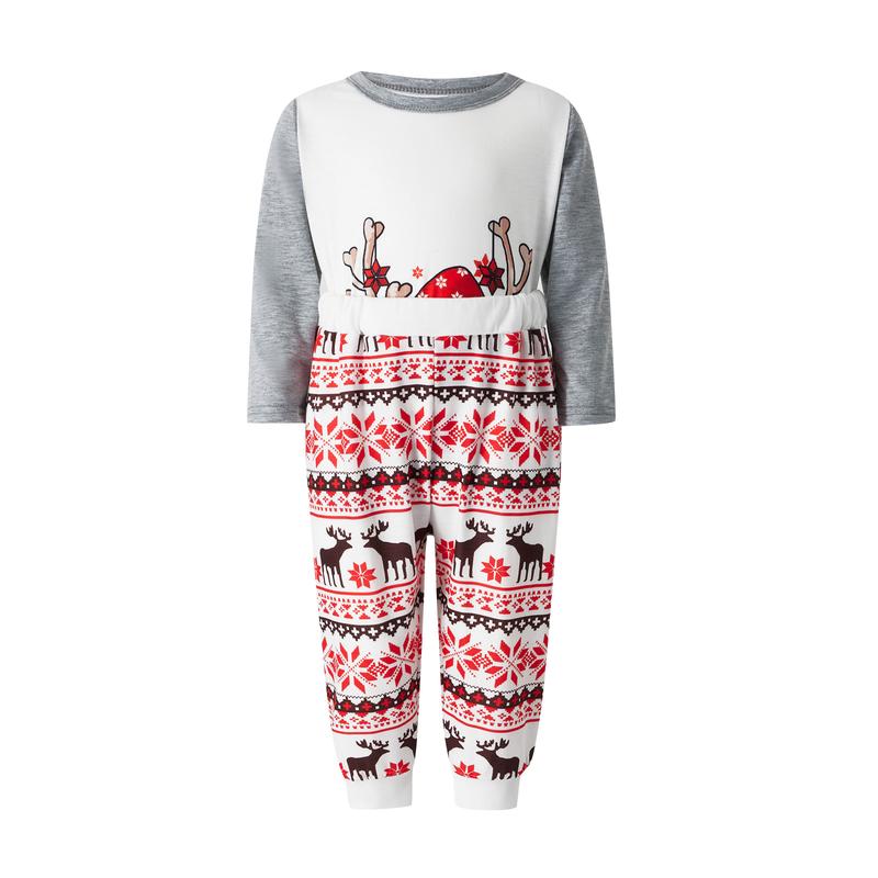 Family Christmas Pajamas Matching Sets Elk Print Tops Pants for Adults Kids Holiday Xmas Jammies Loungewear