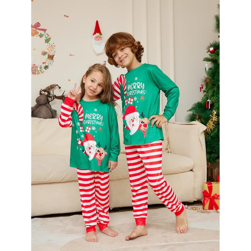 Cartoon Santa Claus Letter Printing Parent-child Christmas Pajamas Home Wear Suit