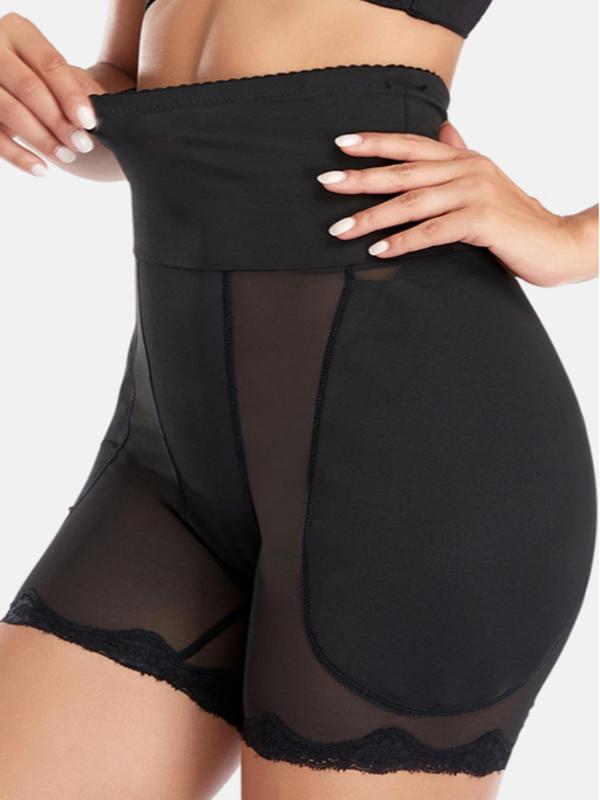 Women's Contrast Lace Contrast Mesh High Waist Shapewear Shorts, Breathable Comfortable Tummy Control Butt Lift Shaper, Ladies Shapewear Bottoms for All Seasons