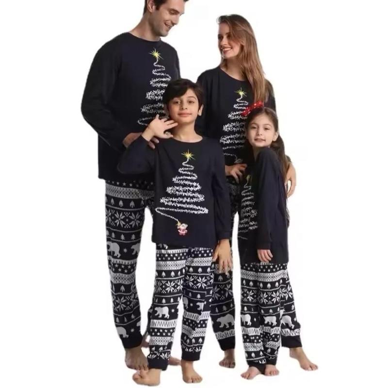 Christmas Family Matching Sleeping for Women and Children - Womenswear, Clothing Fabric Breathable Christmas Wife