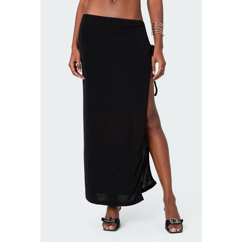 Goldie Slitted Drawstring Maxi Skirt