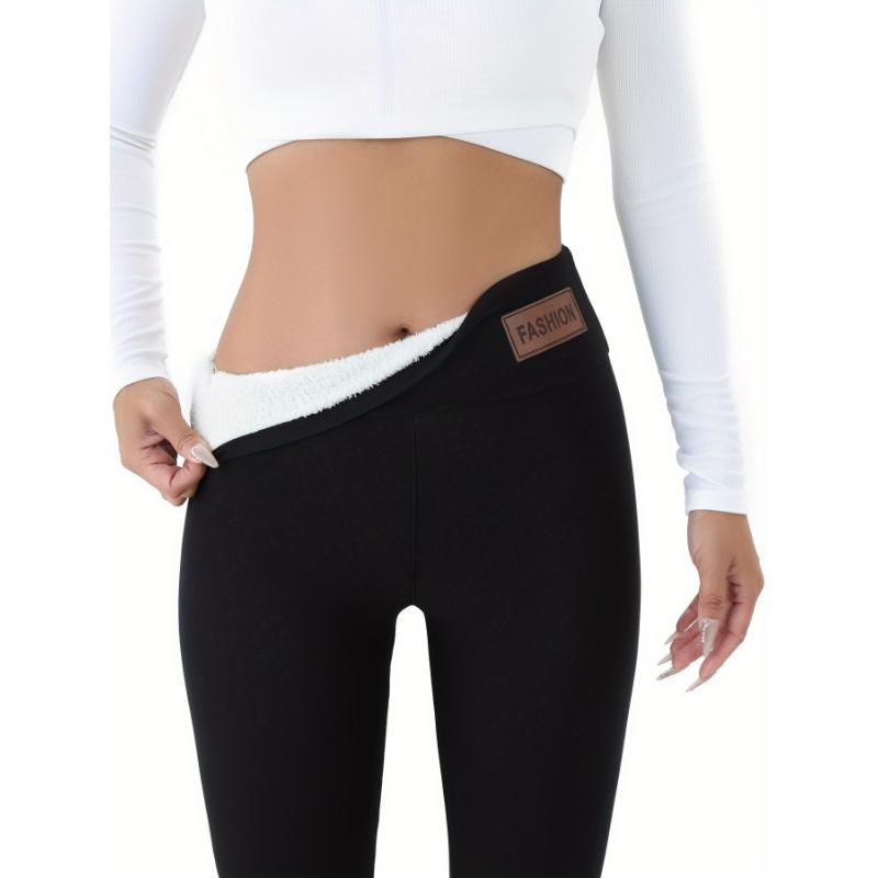 Women's Cozy Fleece-Lined High-Elasticity Leggings - Warm, Stretchy Activewear for Fall & Winter