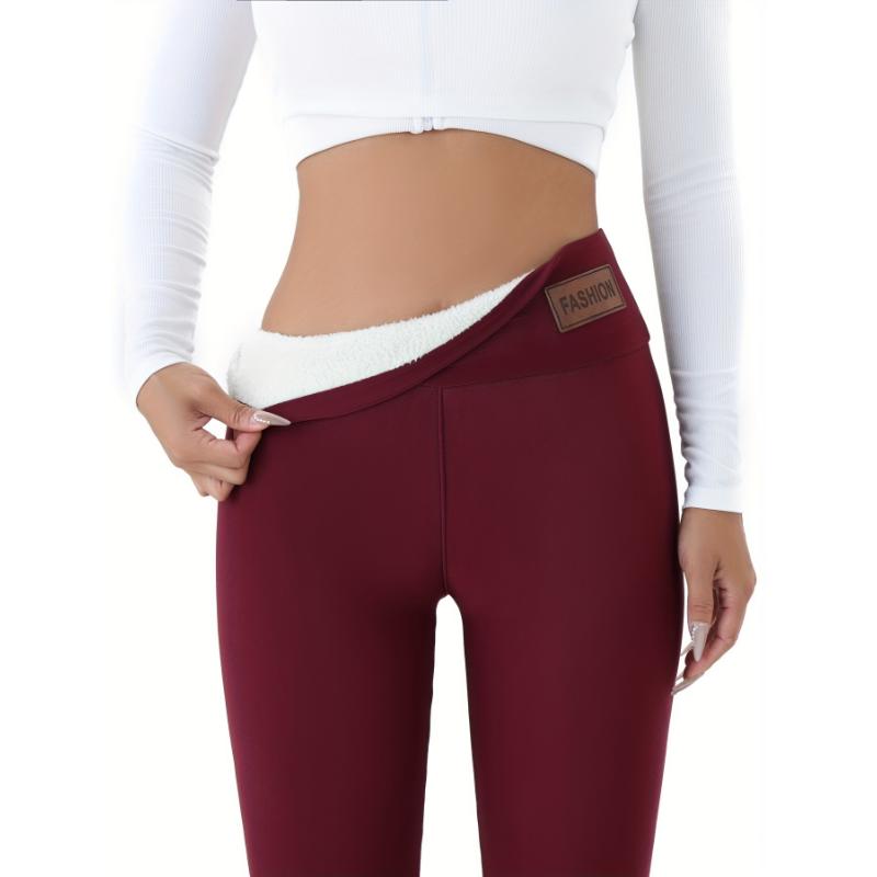 Women's Cozy Fleece-Lined High-Elasticity Leggings - Warm, Stretchy Activewear for Fall & Winter