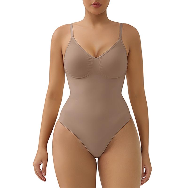 SHAPERX Tummy Control Thong Bodysuit Built in bra Shapewear for Women with Removable Pads Womenswear Underwear