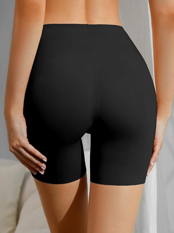 Women's Solid High Waist Shapewear Shorts, Seamless Tummy Control Butt Lifter, High Stretch Shaper, Ladies Shapewear Bottoms