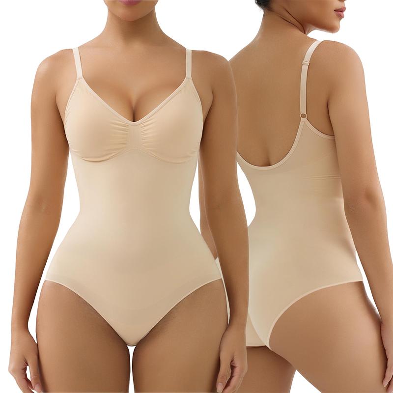 SHAPERX Tummy Control Thong Bodysuit Built in bra Shapewear for Women with Removable Pads Womenswear Underwear