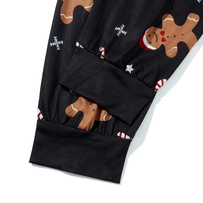 Christmas Family Pajamas Matching Sets Gingerbread Man Long Sleeve Tops with Pants Set Christmas Outfits Sleepwear