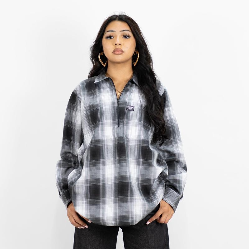 FB County Long Sleeve Checker Zip Shirt