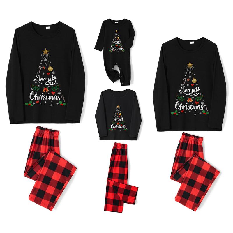 Calsunbaby Christmas Pajamas for Family Christmas Pjs Matching Sets Christmas Tree Christma Pajama Family Xmas Sleepwear Set