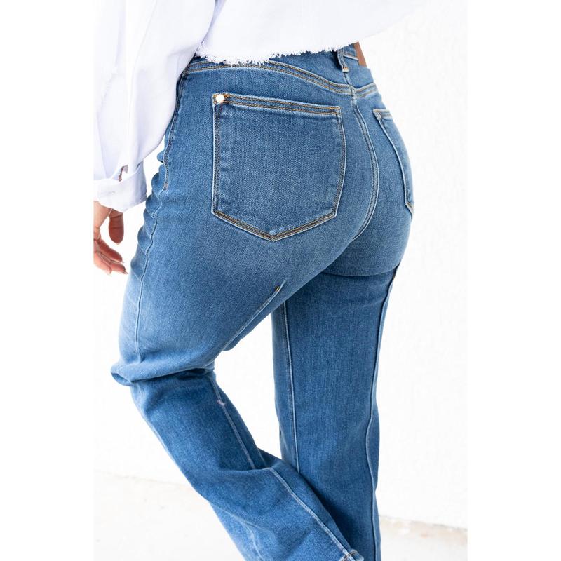 Judy Blue Sweet Cheeks High Rise Cuffed Straight Jeans