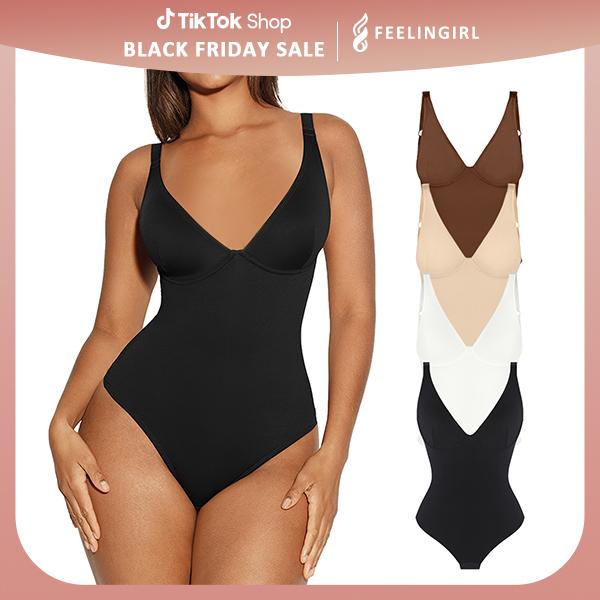 FeelinGirl Womenswear Bodysuit Nylon Comfort Jumpsuit Thong Basic Fabric