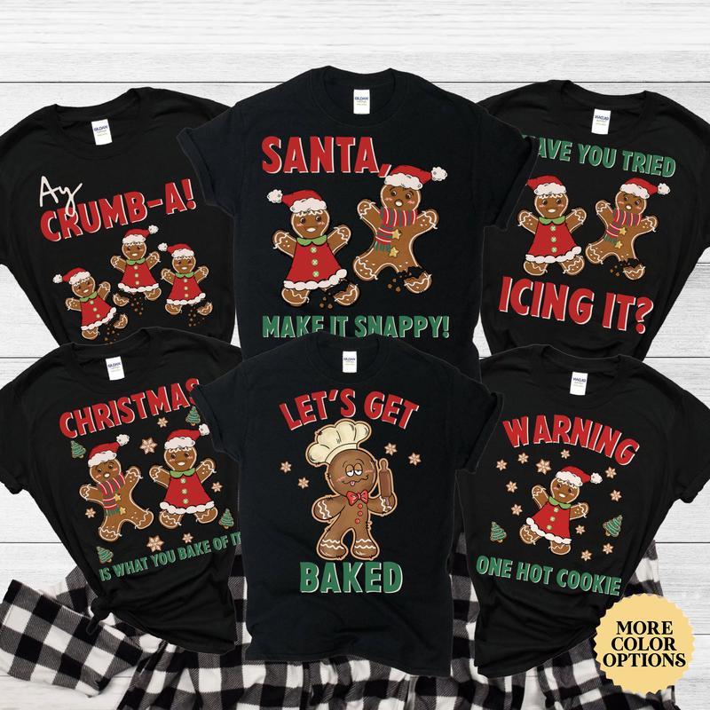 Matching Family Christmas Shirt, Gingerbread Christmas Shirts, Funny Christmas T-Shirts Family Christms Party Tee Funny Group Custom Tshirts N2