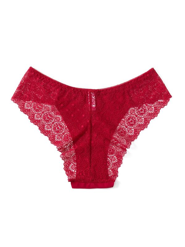 Women's Contrast Lace Semi-sheer Panty, Soft Comfy Breathable Knicker for Daily Wear, Underwear for All Seasons