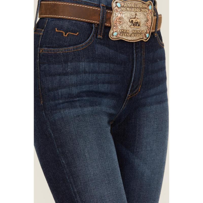 Women's Dark Wash Jennifer High Rise Wide Flare Jeans - Blue