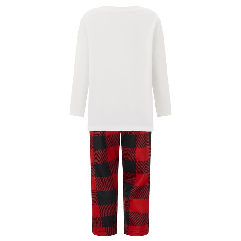 Christmas Family Matching Pajamas Sets Christmas PJ's Letter Print Top and Plaid Pants Jammies Sleepwear