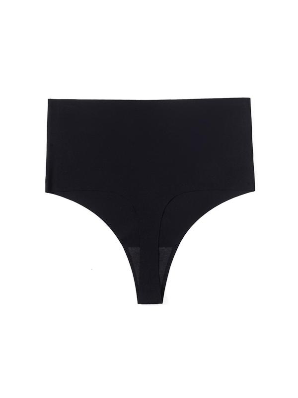 Women's 5pcs Solid High Waist Seamless Thong, Breathable Comfortable Panty for Daily Wear, Ladies Underwear for All Seasons