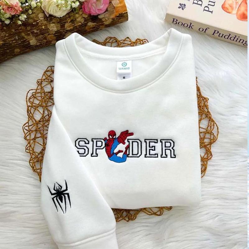 Spiderrman and Gwenn Embroidered Sweatshirt, Marveel Couple Matching Shirt, Spiderrman Gwenn Stacy Shirt, Gift For Him Her, Couple Outfit