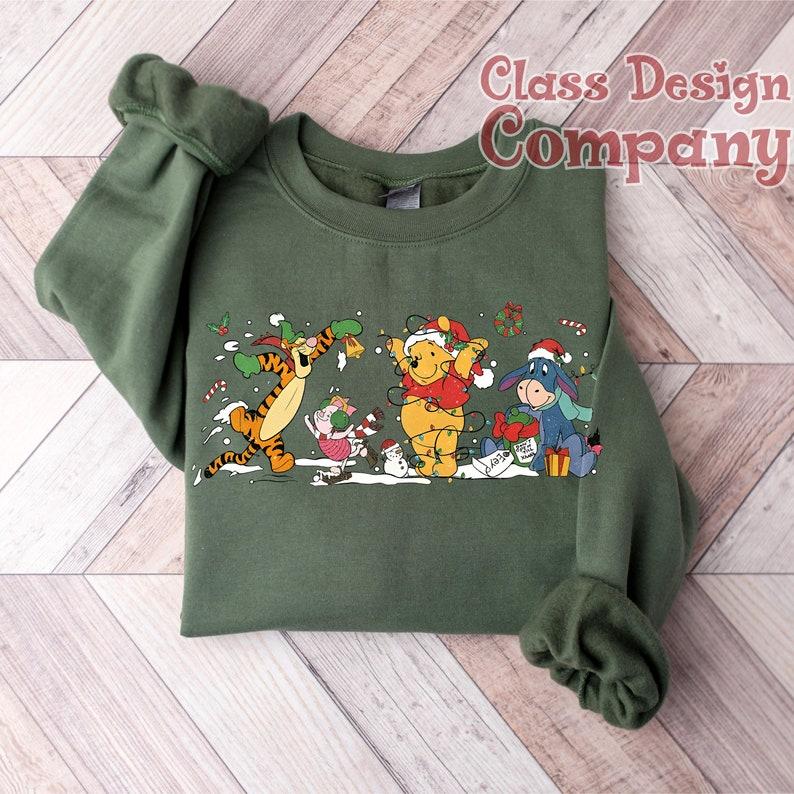 Retro Winnie the Poohh Christmas Sweatshirt, Poohh Christmas Sweatshirt, Holiday Sweater, Winter Crewneck Shirt, Christmas Family Sweatshirt