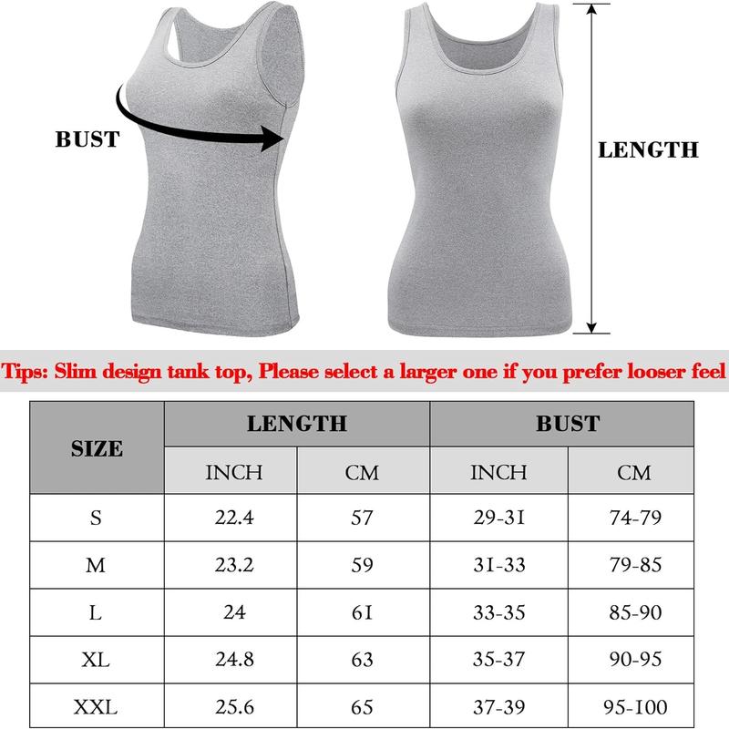 5 Pcs Basic Tank Tops for Women Undershirt Tank Top Sleeveless Under Shirts