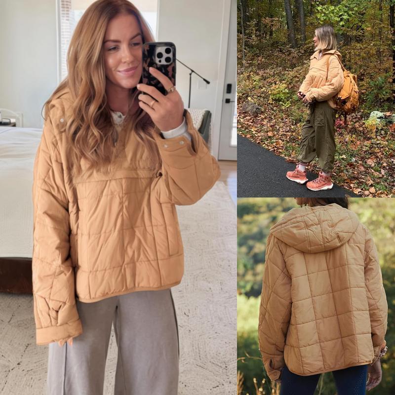 Women's Oversized Hooded Puffer Jacket Quilted Lightweight Winter Warm Pullover Padded Hoodies Coat winter jacket