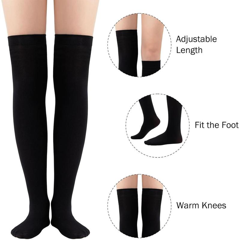 Thigh High Socks 3 Pairs High Socks Over the  for Women Triple Stripe Thigh High Stockings  High Socks