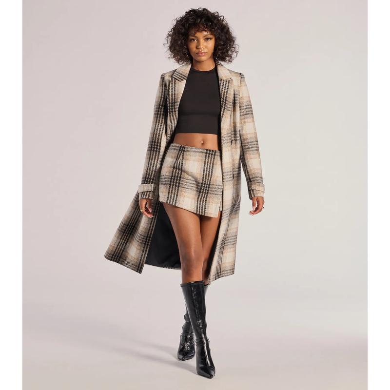 Classic Charm Plaid Wrap Skort