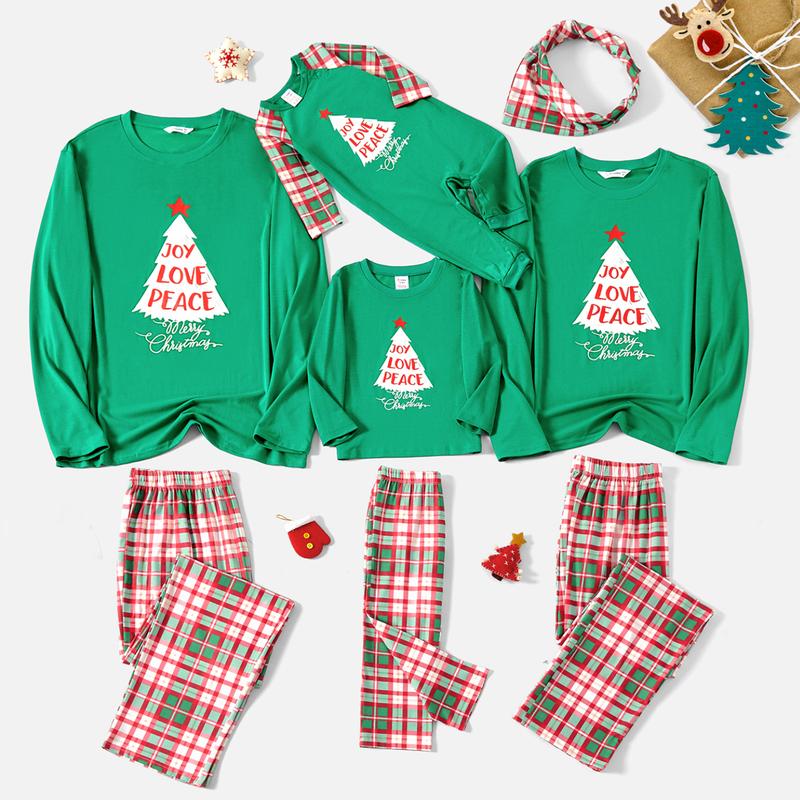 PatPat Christmas Family Matching Glow In The Dark Color-block Long-sleeve Pajamas Sets